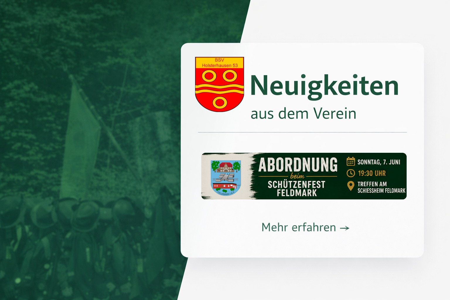 Abordnung beim Schützenfest in der Feldmark